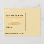 Folk Guitar 60th Birthday Save the date Briefkaart (Achterkant)