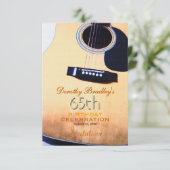 Folk Guitar 65th Birthday Celebration Custom Inv Kaart (Staand voorkant)