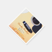 Folk Guitar 65th Birthday Celebration Paper Napkin Servetten (Hoek)