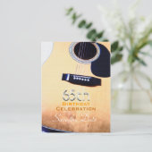 Folk Guitar 65th Birthday Save the Date Briefkaart (Staand voorkant)