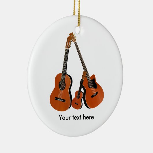 Folk Guitar Akoestische Bas en Ukulele Keramisch Ornament (Rechts)