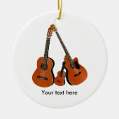 Folk Guitar Akoestische Bas en Ukulele Keramisch Ornament (Voorkant)