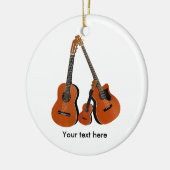 Folk Guitar Akoestische Bas en Ukulele Keramisch Ornament (Links)