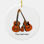 Folk Guitar Akoestische Bas en Ukulele Keramisch Ornament (Achterkant)