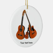 Folk Guitar Akoestische Bas en Ukulele Keramisch Ornament (Rechts)