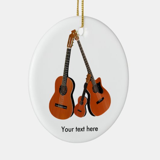 Folk Guitar Akoestische Bas en Ukulele Keramisch Ornament (Rechts)