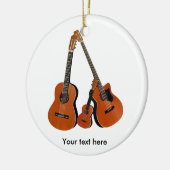 Folk Guitar Akoestische Bas en Ukulele Keramisch Ornament (Links)