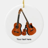 Folk Guitar Akoestische Bas en Ukulele Keramisch Ornament (Achterkant)