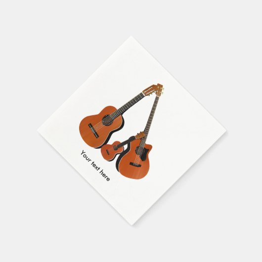 Folk Guitar Akoestische Bas en Ukulele Servetten (Hoek)