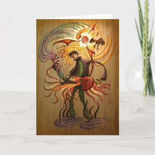 Folk Guitarist Greeting Card Kaart