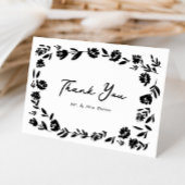 Folk Hand getrokken grillige bloem grens bruiloft Bedankkaart