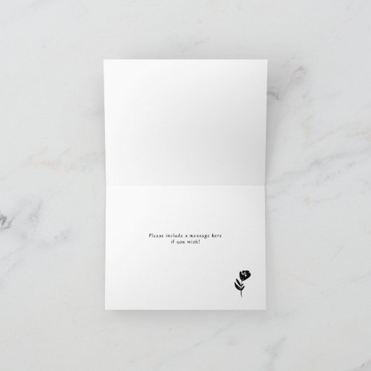 Folk Hand getrokken grillige bloem grens bruiloft Bedankkaart (Binnen)