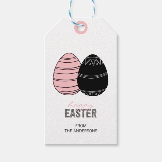 Folk Happy Easter Eggs Cadeautjes Labels Cadeaulabel (Voorkant)