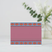 Folk Heart Pattern Briefkaart (Staand voorkant)