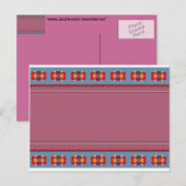 Folk Heart Pattern Briefkaart (Voorkant / Achterkant)