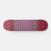 Folk Heart Pattern en Blue Lace Skateboard (Horizontaal)