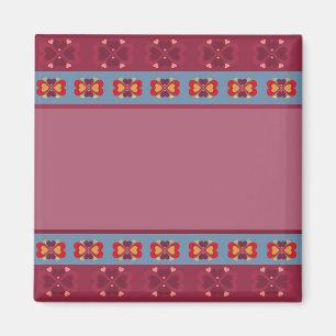 Folk Heart Pattern Magnet
