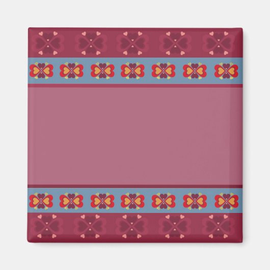 Folk Heart Pattern Magnet (Voorkant)