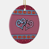 Folk Heart Pattern Ornament (Rechts)