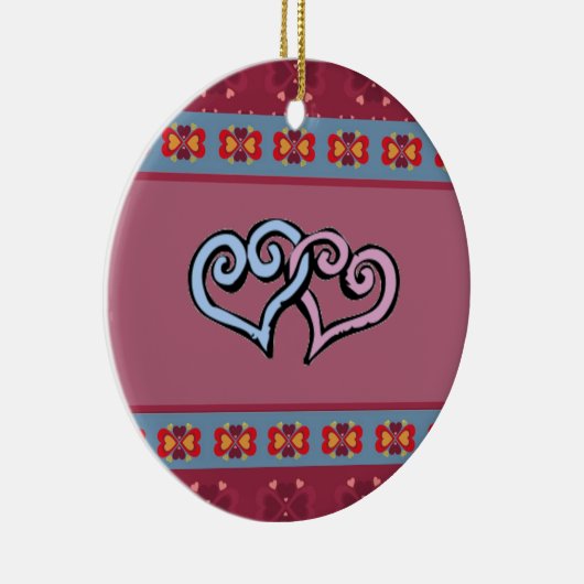 Folk Heart Pattern Ornament (Rechts)