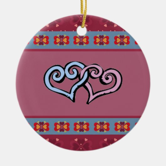 Folk Heart Pattern Ornament (Voorkant)