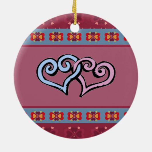 Folk Heart Pattern Ornament (Achterkant)