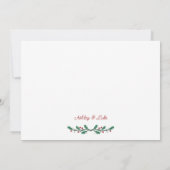 Folk Holly Monogram Married Christmas 4 Photos Feestdagenkaart (Achterkant)