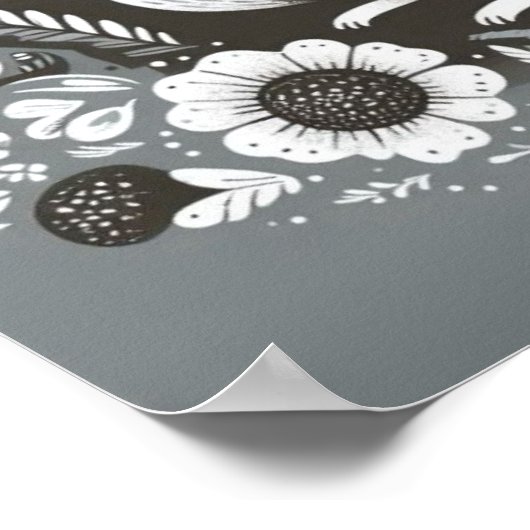 Folk-illustratie art. "Ecureuil" Poster (Hoek)