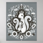 Folk-illustratie art. "Ecureuil" Poster (Voorkant)