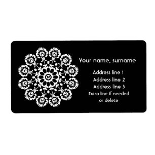 Folk in Black – Monochrome Lowicz Verzendlabel