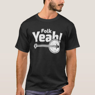 Folk Ja Retro Banjo Guitar Music T-shirt