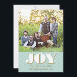 Folk Joy Kaart Holiday Fotokaart<br><div class="desc">Een folksy patroon in moderne kleuren creëer de achtergrond voor deze klassieke vakantiefotofcard.</div>