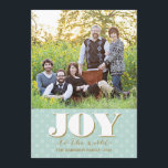 Folk Joy Kaart Holiday Fotokaart<br><div class="desc">Een folksy patroon in moderne kleuren creëer de achtergrond voor deze klassieke vakantiefotofcard.</div>