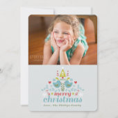 Folk Kerstmis Kheer Foto Holiday Card Feestdagenkaart (Voorkant)