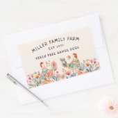 Folk Kleurrijke Kip Ei Karton Rechthoekige Sticker (Envelop)