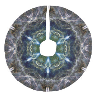 Folk Mandala Borhed Polyester Tree Skirt Imitatie Linnen Kerstboom Kleed