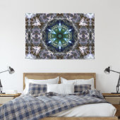 Folk Mandala Canvas Afdrukken (Insitu (Slaapkamer))