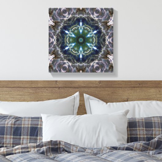 Folk Mandala Canvas Afdrukken (Insitu (Slaapkamer))