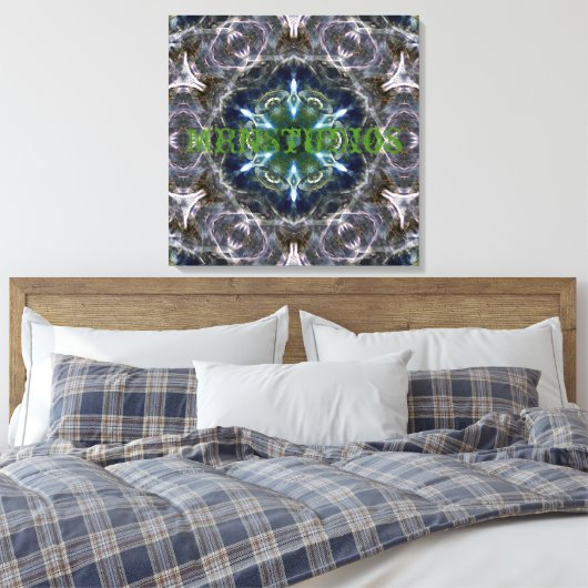 Folk Mandala Canvas Afdrukken (Insitu (Slaapkamer))