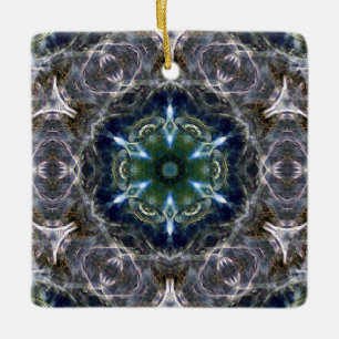 Folk Mandala Ceramic Ornament
