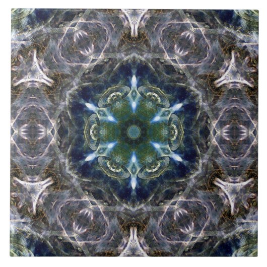 Folk Mandala Ceramic Tegel Tegeltje (Voorkant)