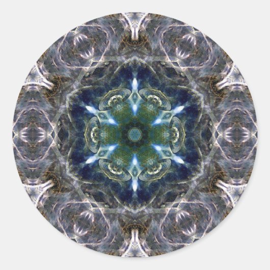 Folk Mandala Ronde Sticker (Voorkant)