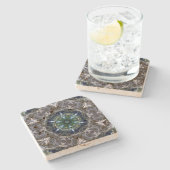 Folk Mandala Stone Onderzetter (Zijkant)