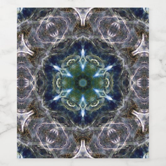 Folk Mandala Wijn Etiket (Enkel label)