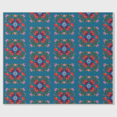 Folk Matyo Abstract Bloempatroon Cadeaupapier (Vlak)