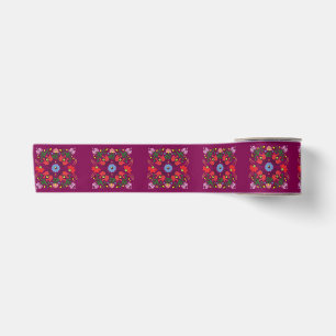 Folk Matyo Abstract Bloempatroon Satijnen Lint