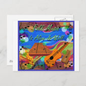 Folk Music is live en goed Briefkaart (Voorkant / Achterkant)