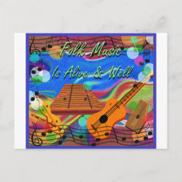 Folk Music is live en goed Briefkaart