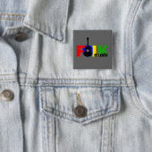 Folk Music Vierkante Button 5,1 Cm (In situ)