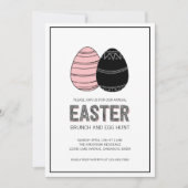 Folk Paasbrunch en Egg Hunt Invitation Kaart (Voorkant)